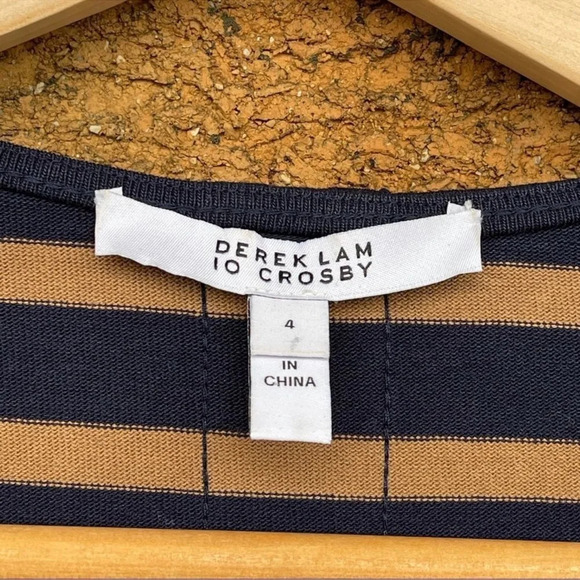 DEREK LAM 10 CROSBY Stripe Wrap Top with Poplin Shirting Combo size 4 - Picture 5 of 12